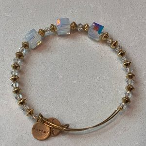 Alex and Ani White Swarovski Crystal Bracelet Gold